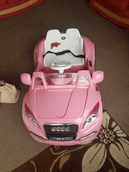 Pink audi kids car