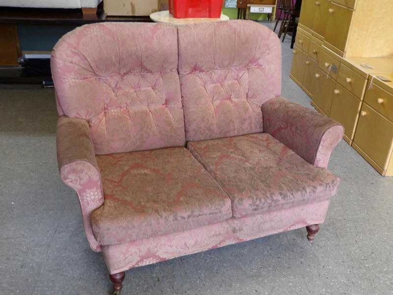 Pink Button Back Sofa For Restoration amp Upholstery Project - Local Delivery Service Available