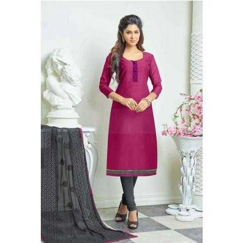 PINK COLOR CHANDERI CHURIDAR SUIT