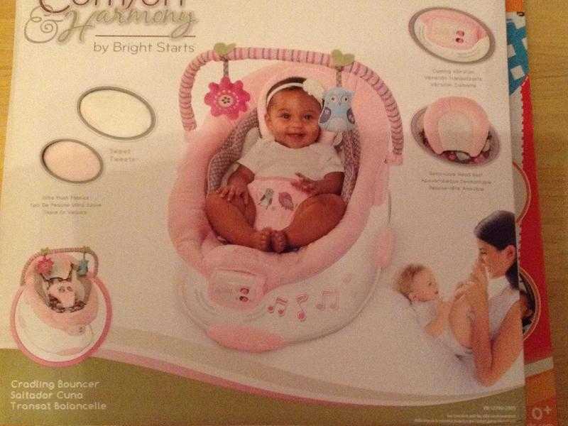 Pink comfort and harmony baby cradling bouncer seat