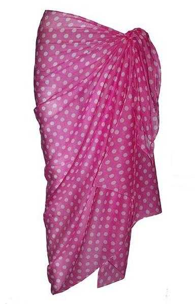 Pink Cotton Sarong with Polka Dot Design