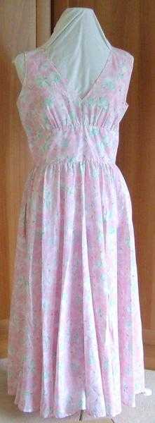 Pink floral dress, size 16