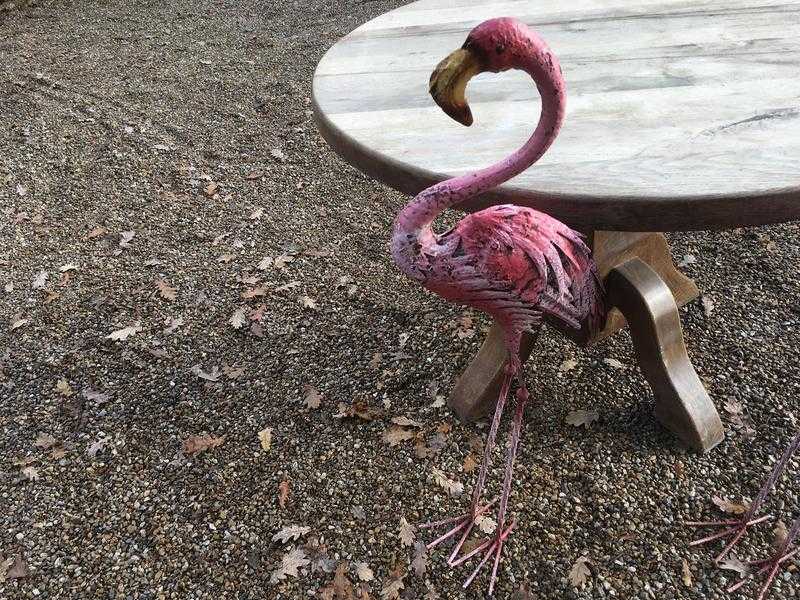 Pink Metal Flamingo