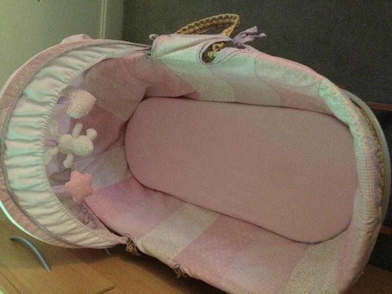 Pink Moses basket