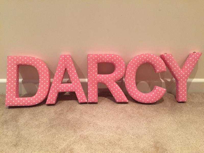 Pink spotty 039Babyface039 fabric letters 039Darcy039