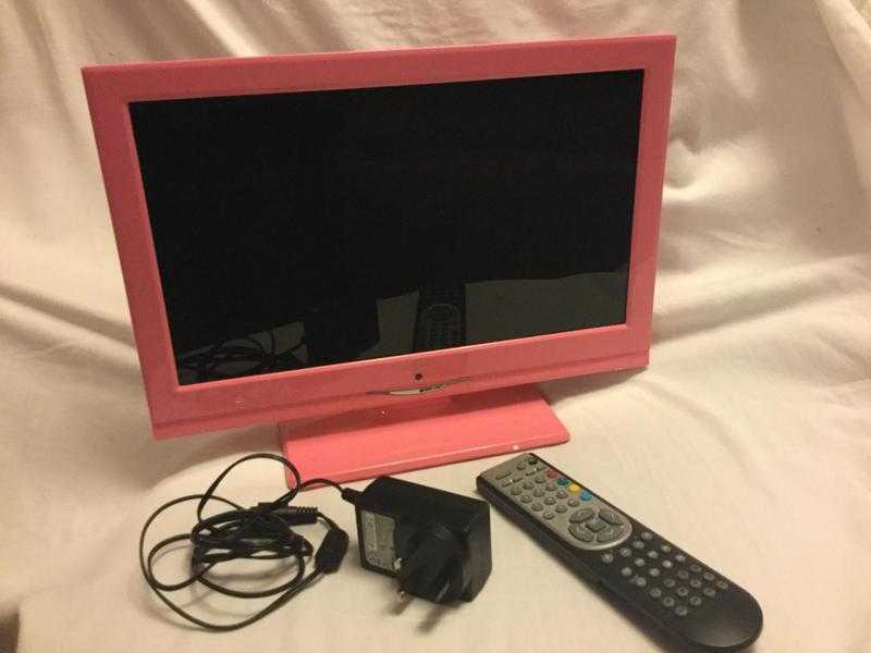 PINK TV WITH BUILT IN DVD PLAYER amp FREE VIEW