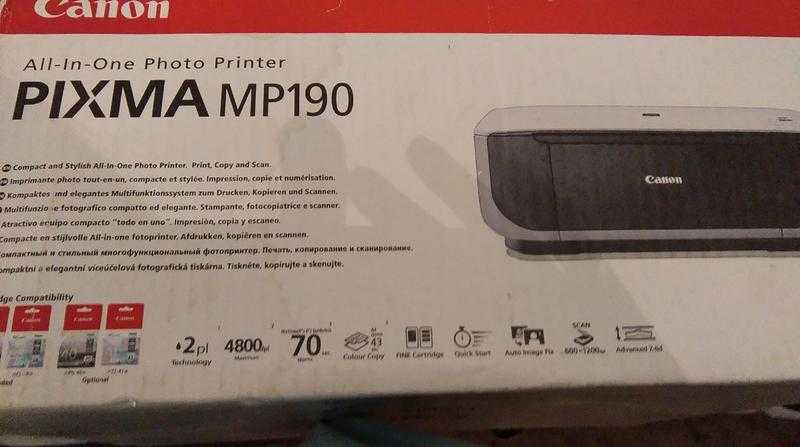 Pixma MP190 all in one print, copy fax. New