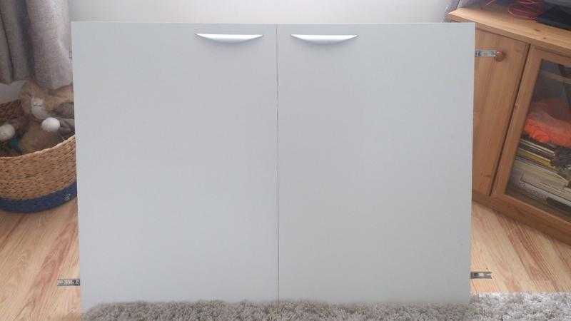 Plain white cupboard doors