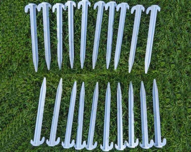 PLASTIC TENT  AWNING PEGS (NEW) 18.5 CM gREY