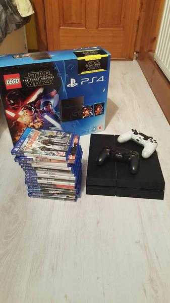 PlayStation 4 500gb jet black  14 games