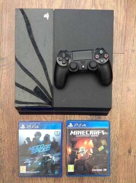 PlayStation 4 (PS4) Bundle - Controller and Games - Need for Speed, Minecraft