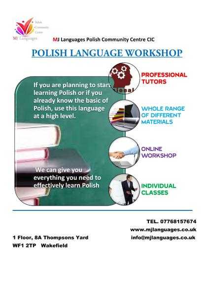 Polish Language Workshop, English Language Courses, Virtual Office