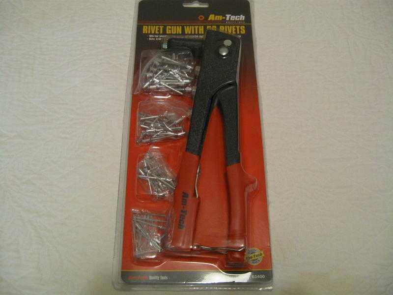 Pop Rivet gun with selection of different size rivets