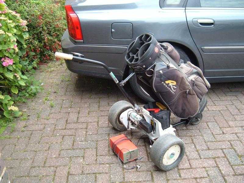powakaddy electric golf trolley - battery, bag and charger