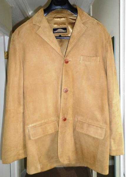 PRESTINE Men Casual Genuine Quality Suede Jacket, Size Large 42quot-44,quot Regular
