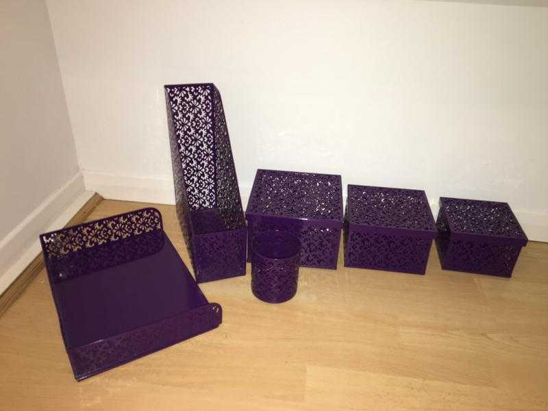 Pretty purple stationery storage