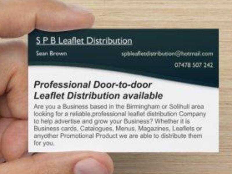 Professional Door-to-door Leaflet Distribution available