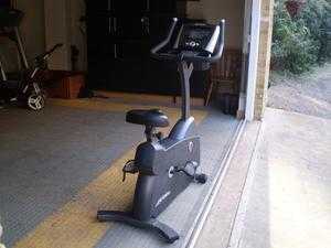 Professional Life Fitness Lifecycle C1 Upright Exercise Bike (as found in the gym).