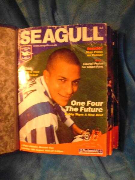 PROGRAMMES - SEAGULLS -   24 BRIGHTON AND HOVE ALBION PROGRAMMES 2001-2002 IN SPECIAL FOLDER