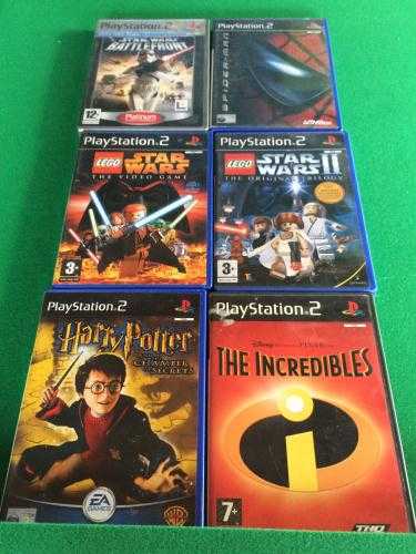 PS2 Bundle. Harry Potter, Starwars, The Incredibles, Spiderman