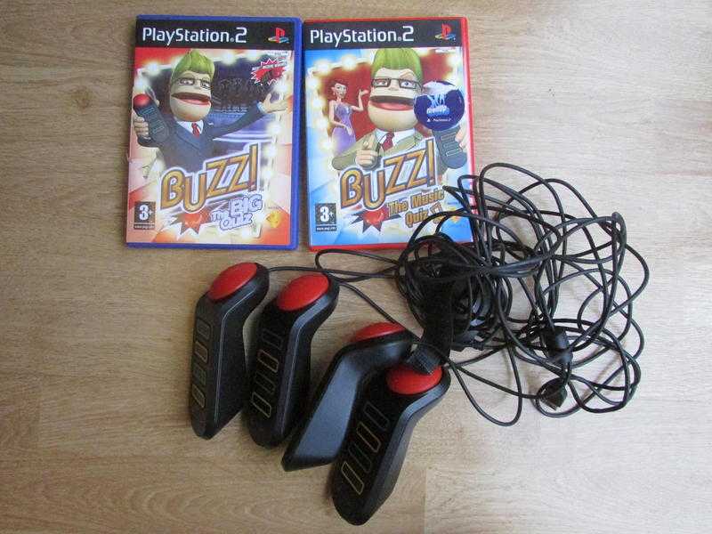 PS2 BUZZ GAMES AND CONTROLLERS