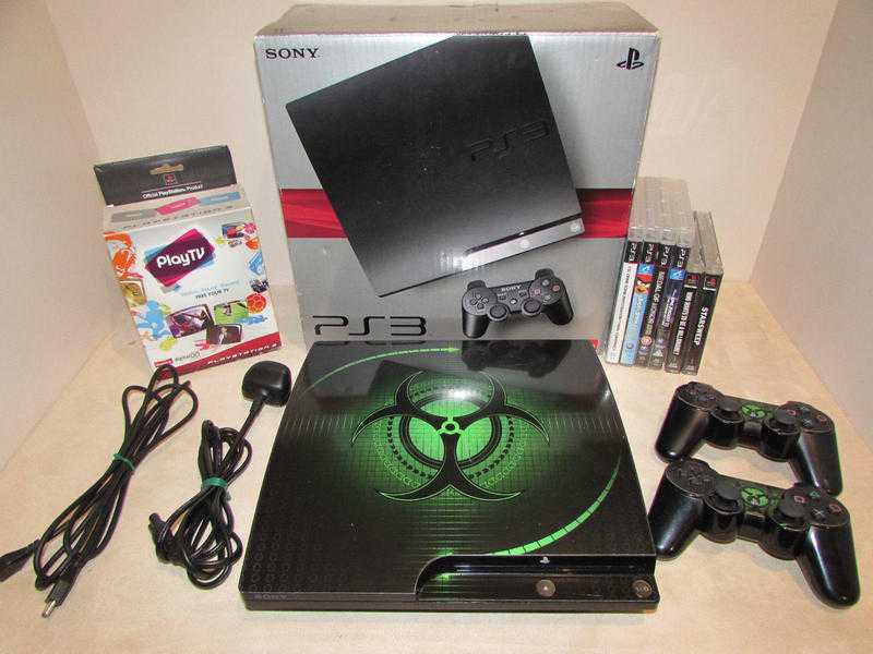 PS3 console 250GB, PlayTV, games and 2 controllers, Shippable