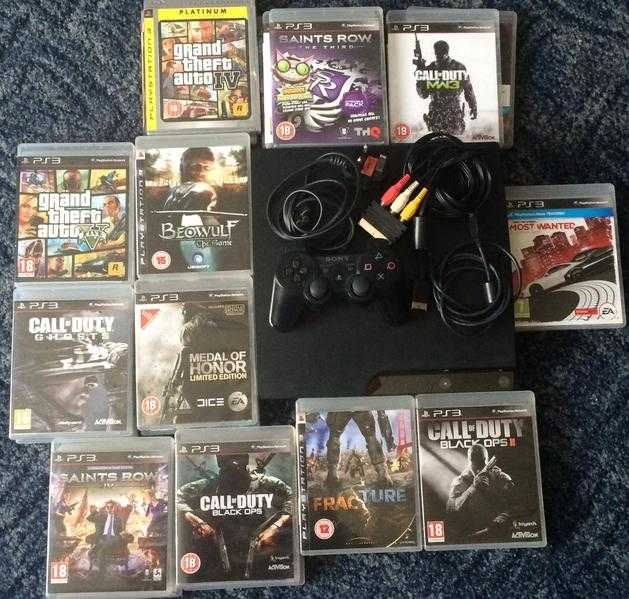 PS3, controller and 24 games