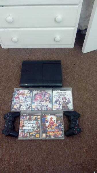 ps3 used  5 games  2 controllers