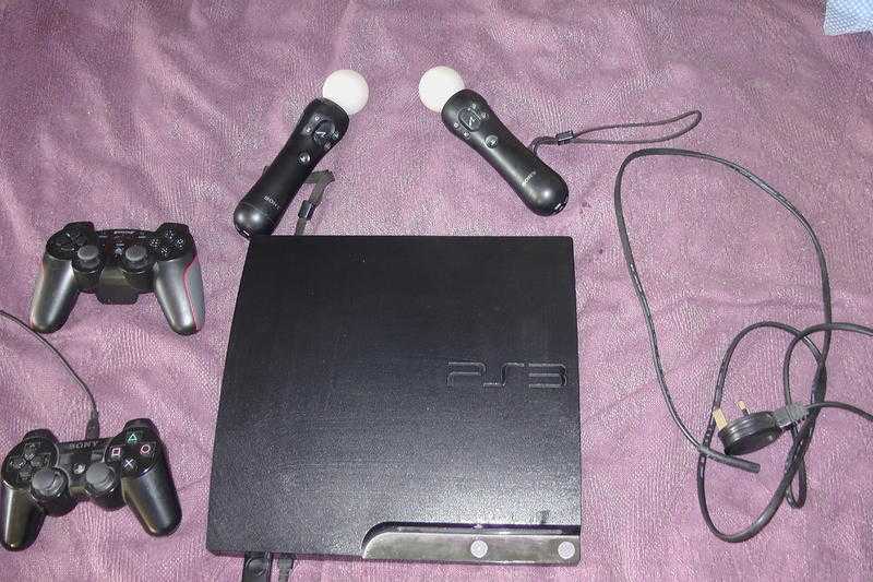 PS3 with Move Controllers and Camera and Games