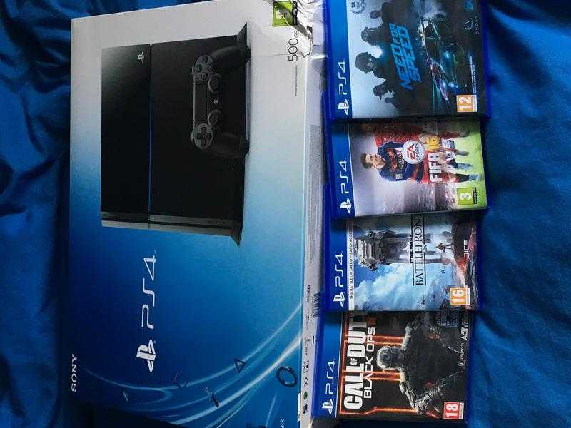 PS4, 1 controller, 4 games. Fully boxed