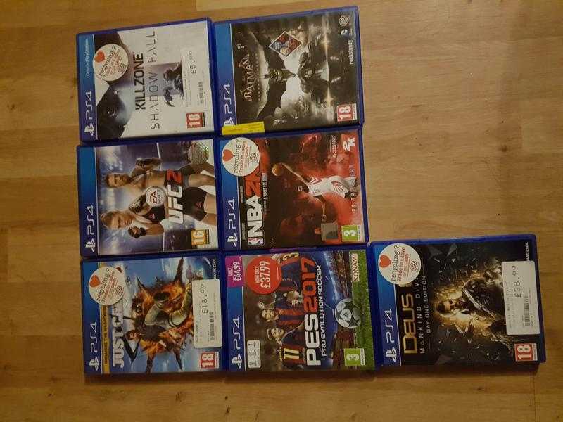 Ps4 500gb barely used 7 games 1 controller