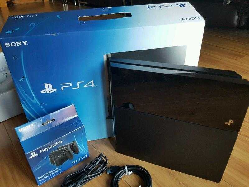 PS4  PlayStation 4 - 500 GB (Latest Model) Jet Black - Boxed (with Dual Shock Controller)