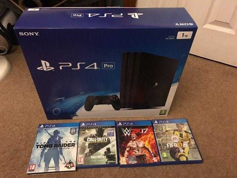 Ps4 pro 1Tb black with 4 games