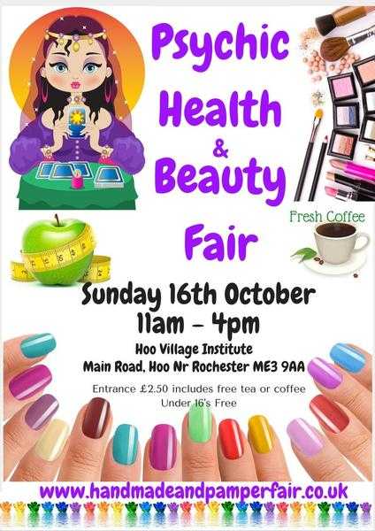 Psychic Health And Beauty Fair 16th October Sunday Hoo, Rochester