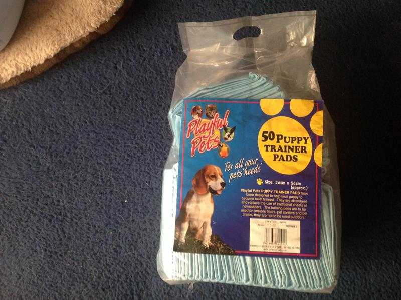 Puppy pads. Open bag but only a few used