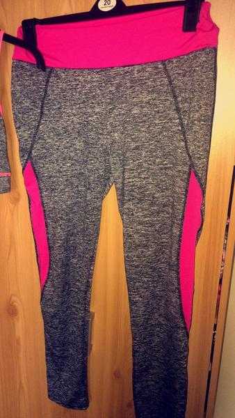 Purple and grey fitness leggings