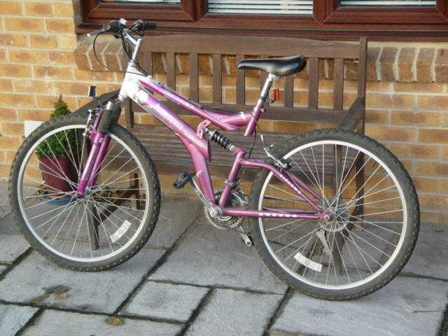 Purple mountain bike