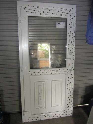 Pvc door, white, with double glazed unit