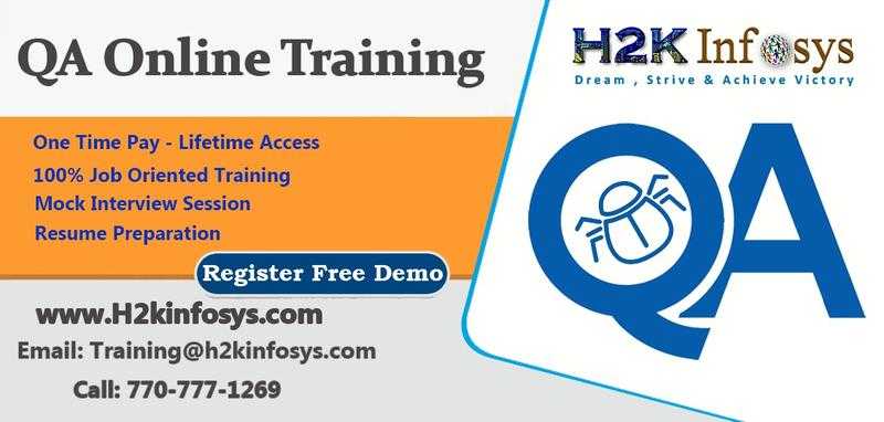 QA Training from H2K Infosys the leading provider of QA Training in the US