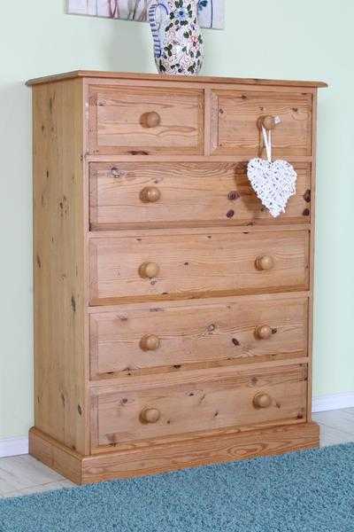 QUALITY MADE CHEST DRAWERS SOLID PINE 2 OVER 4 - CAN COURIER