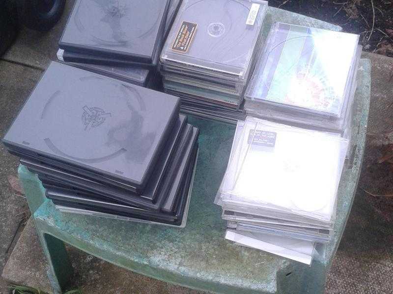 Quantity of empty dvd and cd case