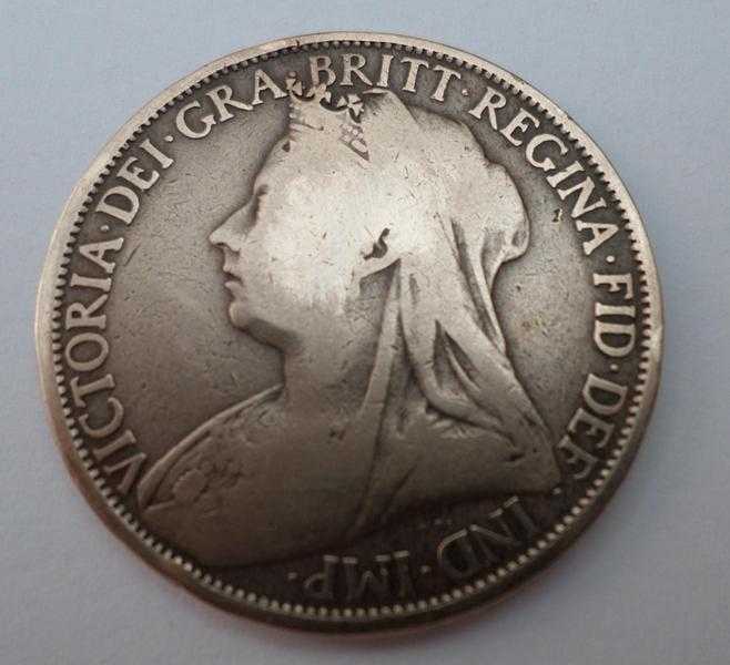 Queen Victoria One Penny Veiled Head Coins, 1896 amp 1898