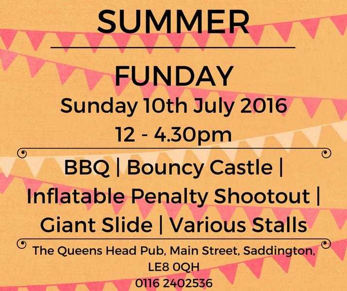 Queens Head Pub Fun Day on Sunday 10th July 2016