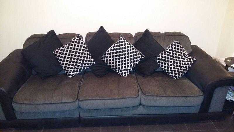 QUICK SALE 3 seater fabric and leather sofa