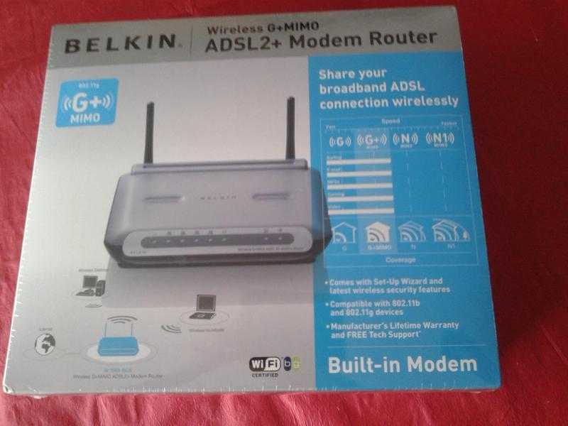 quotBELKINquot TOP RANGE MODEM ROUTER UNUSED, SEALED IN BOX IN IMMACULATE NEW CONDITION EASY TO INSTALL