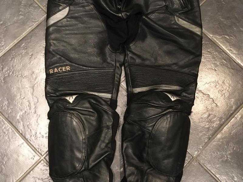 quotRacerquot Leather Motorcycle Trousers