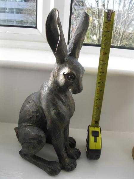 Rabbit Sculpture in bronze effect, 40 CM or 15 12