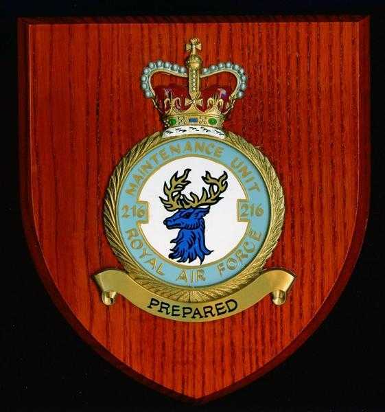 RAF No 216 MAINTENANCE UNIT SQUADRON WALL CREST