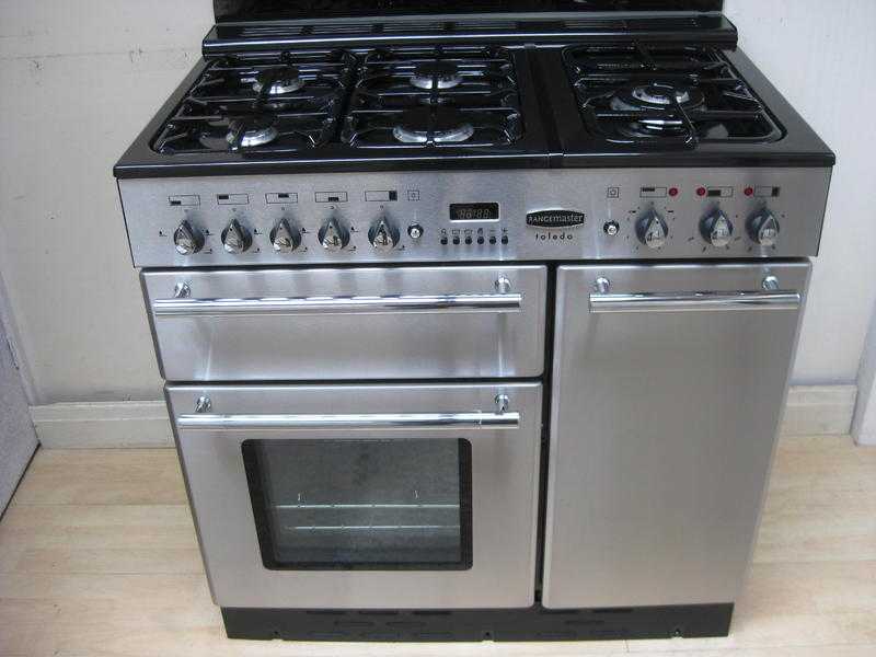 Rangemaster Toledo 90 Dual Fuel Range Cooker SS amp Chrome New Unused NG or LPG