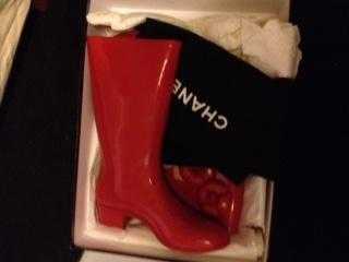 Rare Red Chanel Rain Boots worn once